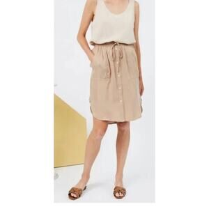 Naïf Montreal Dark Blue Hope Midi Skirt Button Drawstring Size L